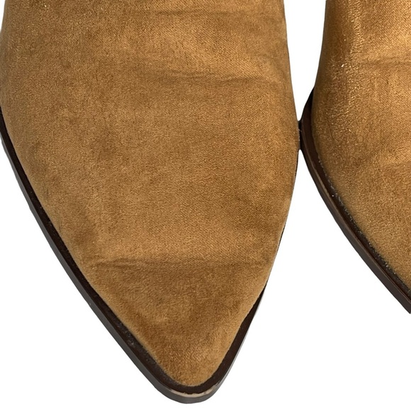 Zara Trafaluc Brown Cut Out Faux Suede Slip On Booties Size 37 US 6.5 - Picture 8 of 11